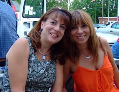 MY FRIEND LINDA AND I -IM IN ORANGE