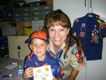 Hunter as a Tiger Cub Scout and I am the den leader Sept 2006. He wants to be an Eagle Scout one day.