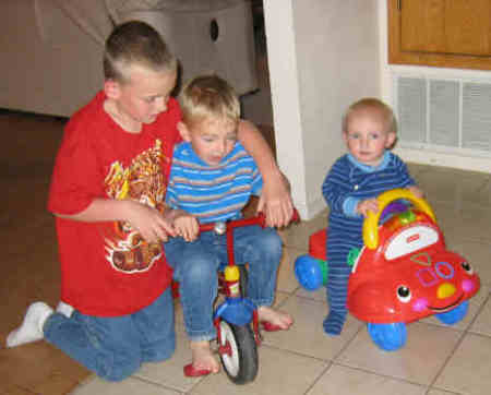 my 3 sons and their 'cars'