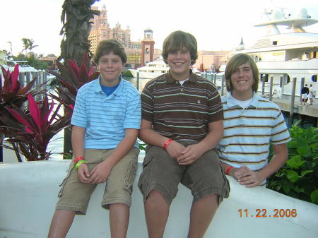 Taylor, Connor and Andrew in the Bahamas