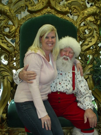 Sitting on Santa's lap!