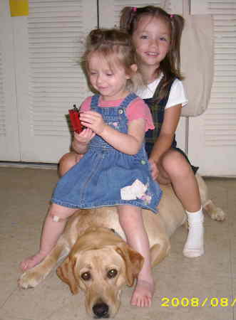 my two youngest and their pup, Indiana