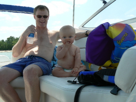 Cameron and Daddy soakin' up rays