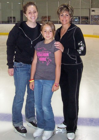 Madison, Allison and Mom on the ice