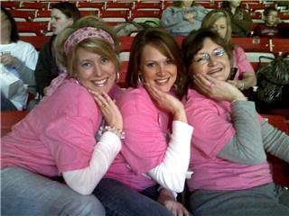 Being silly at the Pink-Out Razorback game!