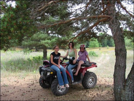 me and my sisters quad riding in the U.P.