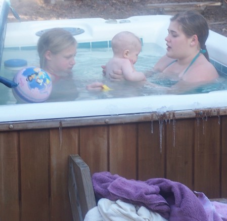 hot tub in january