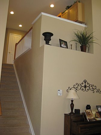 looking up from family room