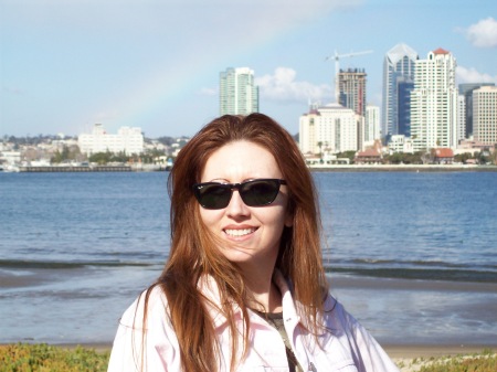 This was in downtown San Diego- I love the rainbow in the picture!