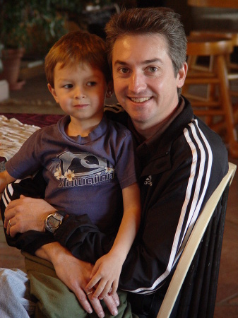 My husband Steven with our son James, 4