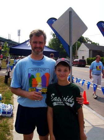 My Son and I at GCCS 5k