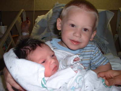 Savannah reese 4-26-07 with her brother Wesley.