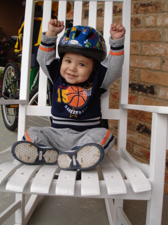 Charlie in is biking gear.