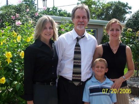 Husband, step-daughters and grandson