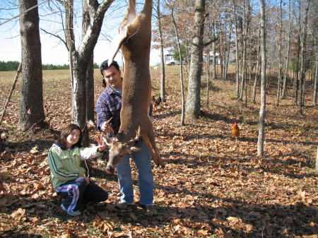 Nicole, David and the first deer of the season.