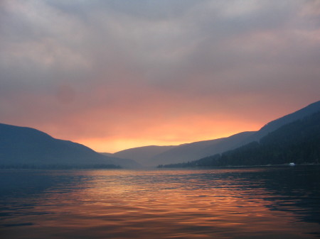 Kootenay Lake at sunset.