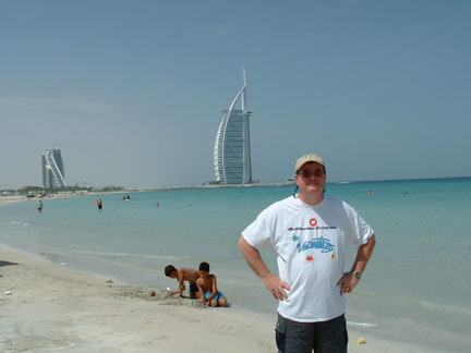 The Beach in Dubai. Burj Al Arab Hotel in the background