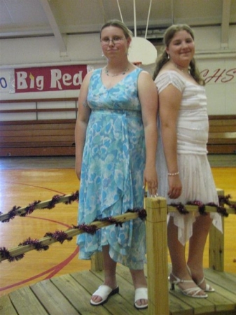 Andria and Sarah at Middle School Dance (Sarah is in white dress)