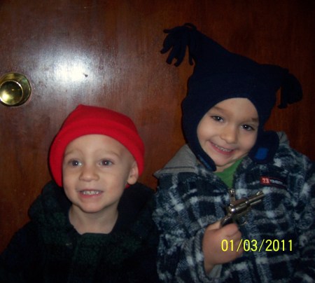 my grandson Lucas on right (3 yrs)