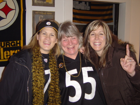 Lori,Mom and me for the STEELERS 5th superbowl ring!!!