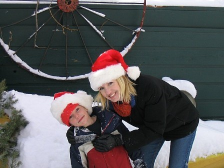 Carter and I hunting for a Christmas tree, 2005