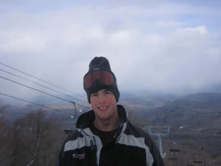 my son in Vermont (snowboarding)