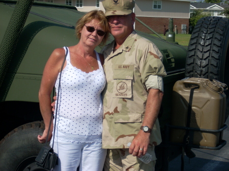 Hubby and me saying goodbye in Gulfport