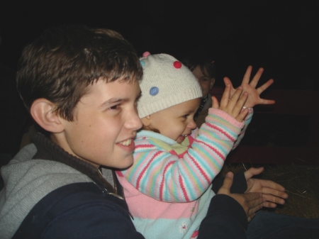 Corey and Bella on the Tate Farms hayride