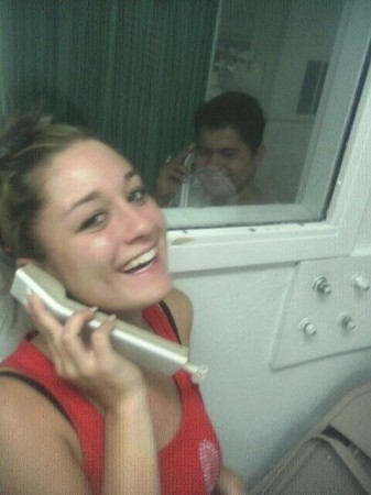 My eldest, Natalie, on the phone!!!