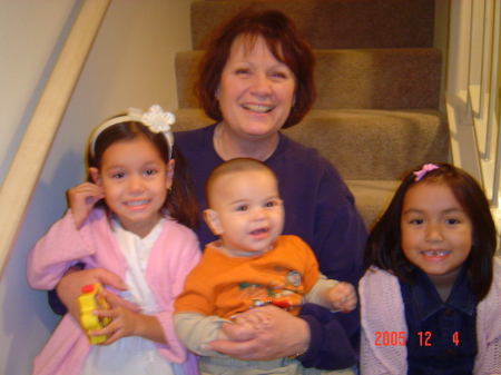 Gramma and 3 of the 6 grandchildren