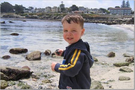 Robbie on the beach in Monterey