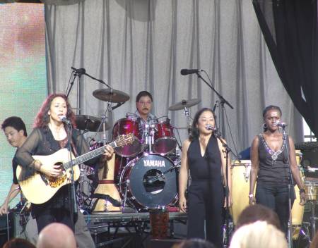 On stage with Yvonne Elliman in Honolulu, Hawaii for a "Katrina Fundraiser"