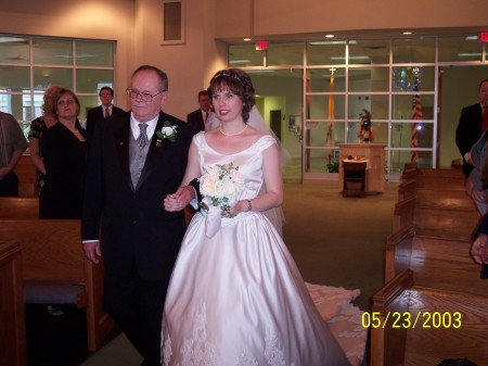 Dad walking me down the Isle