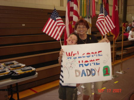 Grandma and Jack waiting for Daddy