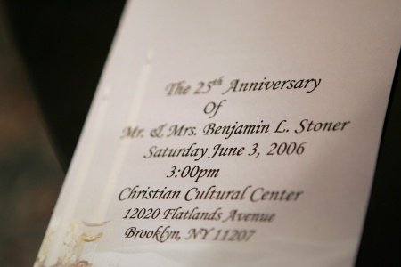 25th Wedding Anniversary Program