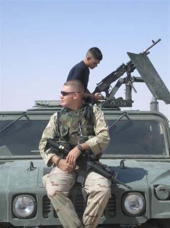 My son Josh in Iraq. He's a weapons trainer in the Air Force.