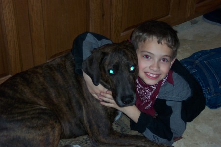 My son, Michael and our dog, Sammie