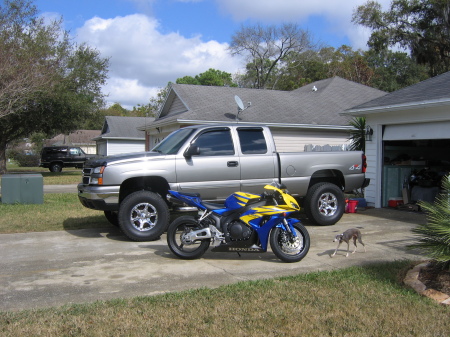 my 2006 chevy ,and my girls new bike