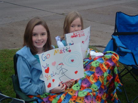 Half of my cheering fans during the 2007 Houston Marathon