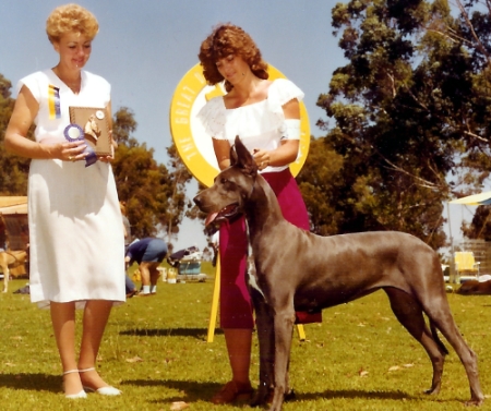 Rosemary and her dog:  Tryadane's Sasha Blue Horizon