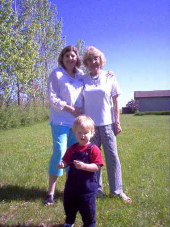 My mom , Luke and I on Mother's Day at her house in Caro