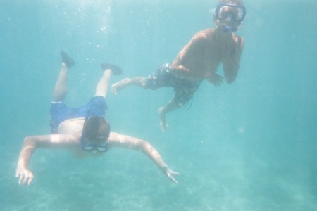 Snorkling with Brian and Kobi