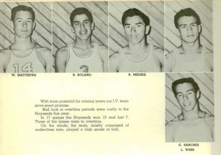 1955 Hollister High School's Starting line up Fab 5