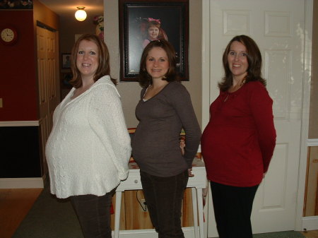 My sisters, Mary and Jessica and I, all pregnant at the same time