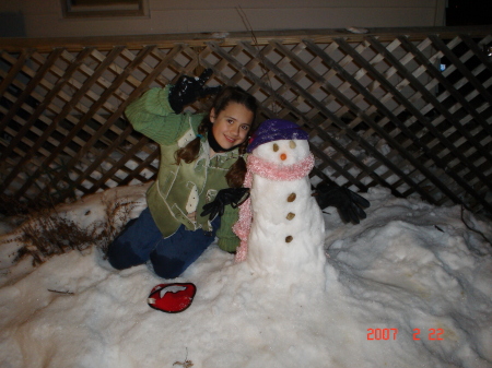 Gabby and her snowman she made