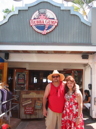 Kym and I at Bubba Gump in Hawaii