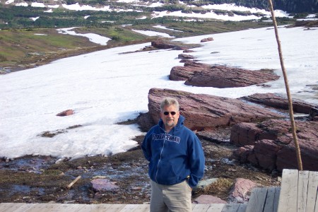 Lee in Glacier, Yes it's July