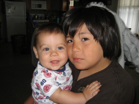 Gabriel, (my son, 9), with his cousin Dominic