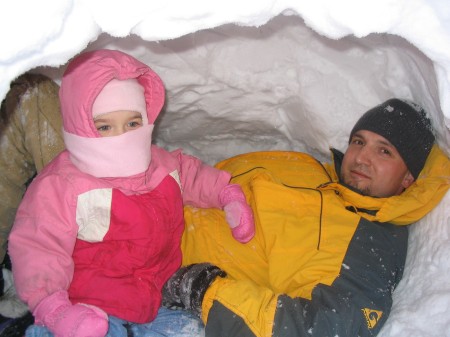 Brooke & I in a snow cave.