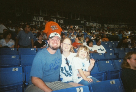 The fam at the Devil Rays game